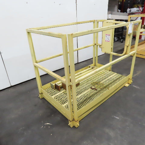 36" x 60" Scaffold Safety Cage Basket Platform W/ 42" Railing 18" Gate & 2 Posts