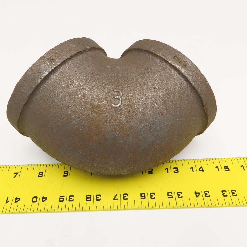 SCI 3" Malleable Black Iron Pipe Elbow 90°