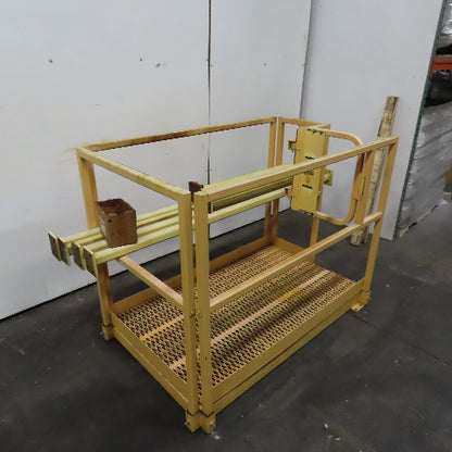 36" x 60" Scaffold Safety Cage Basket Platform W/ 42" Railing 18" Gate & 6 Posts