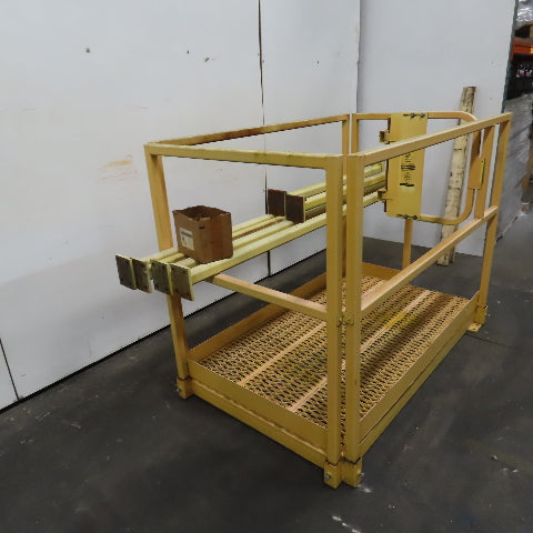 36" x 60" Scaffold Safety Cage Basket Platform W/ 42" Railing 18" Gate & 6 Posts