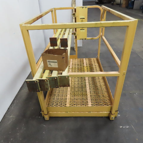 36" x 60" Scaffold Safety Cage Basket Platform W/ 42" Railing 18" Gate & 6 Posts