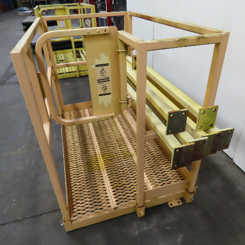 36" x 60" Scaffold Safety Cage Basket Platform W/ 42" Railing 18" Gate & 6 Posts
