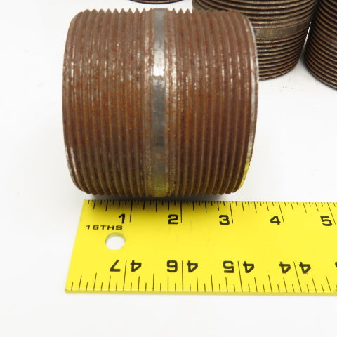 3" Malleable Black Iron Pipe Close Nipples & Misc, Length Lot Of 9