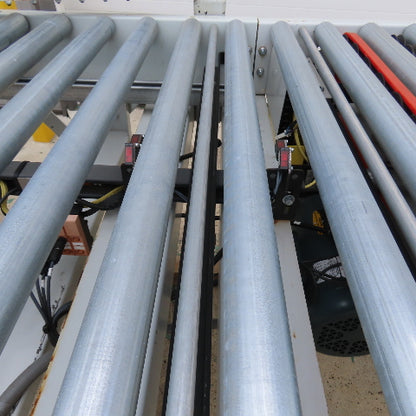 ACS 57" x 13' Powered Roller Belt Lift 90° Transfer Conveyor 116FPM 54" BF