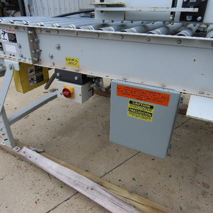 ACS 57" x 13' Powered Roller Belt Lift 90° Transfer Conveyor 116FPM 54" BF