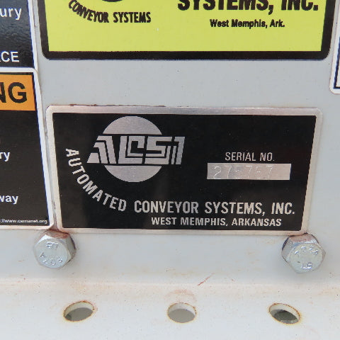 ACS 57" x 13' Powered Roller Belt Lift 90° Transfer Conveyor 116FPM 54" BF