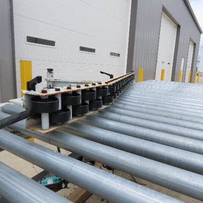 ACS 57" x 13' Powered Roller Belt Lift 90° Transfer Conveyor 116FPM 54" BF