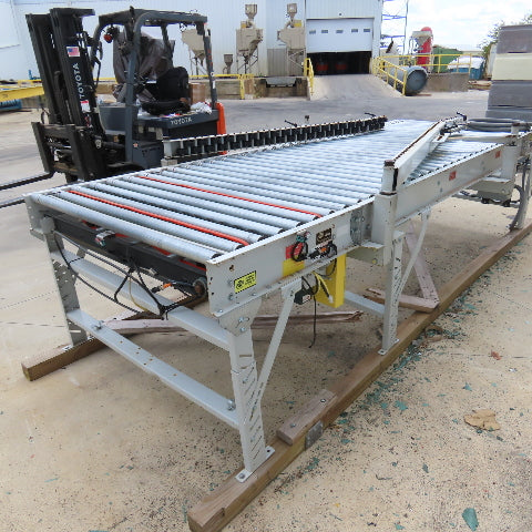 ACS 57" x 13' Powered Roller Belt Lift 90° Transfer Conveyor 116FPM 54" BF