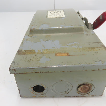 Westinghouse HF362 60A Fusible Heavy Duty Safety Disconnect Switch 600VAC