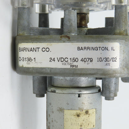 Barnant D-3138-1 Cole-Parmer Masterflex 3,358,609 & 2091050PG1M2910