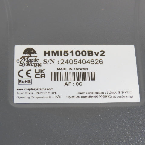 Maple Systems HMI5100Bv2 10.1" HMI Operator Display Screen 24VDC (Clean)
