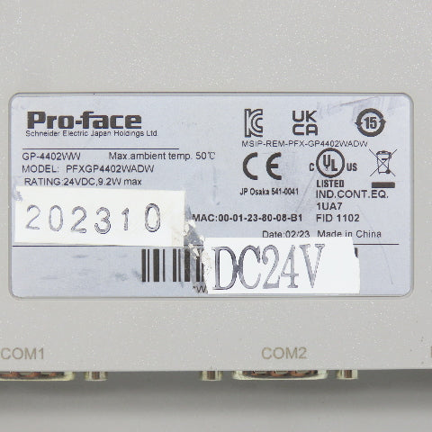 Schneider GP-4402WW Pro-Face PFXGP4402WADW Operator Interface HMI Display 24VDC