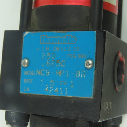 Hennells NC9-MP1-BR Double Acting Pneumatic Cylinder 1.5" Bore 1" Stroke 250PSIG