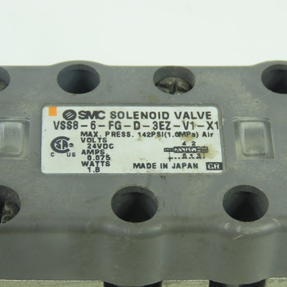 SMC VSS8-6-FG-D-3EZ-V1-X1 5/2 Position Pneumatic Solenoid Valve Detent 24VDC
