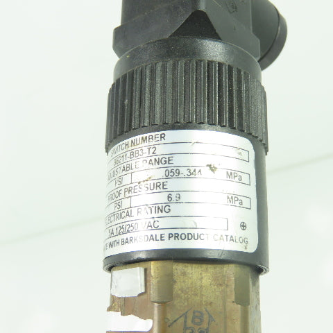 Barksdale 96211-BB3-T2 Pressure Switch 8.5-50PSI Range 125/250VAC 5A 1/4" NPT