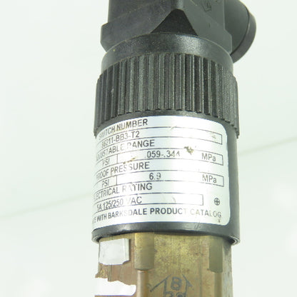 Barksdale 96211-BB3-T2 Pressure Switch 8.5-50PSI Range 125/250VAC 5A 1/4" NPT