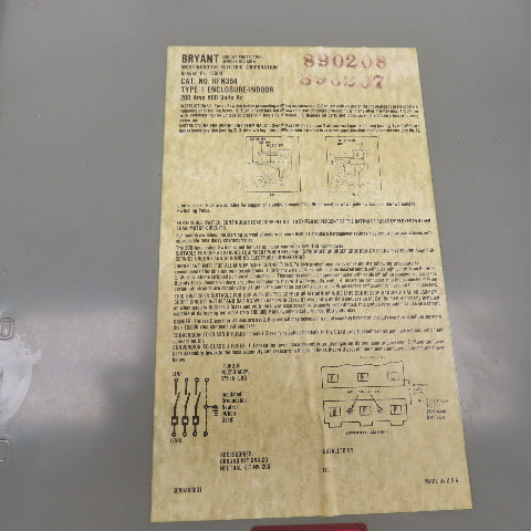 Westinghouse HFN364 200A Fusible Safety Disconnect Switch 600VAC 3-Pole