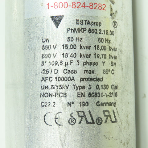 Vishay PhMKP 660.2.15.00 15.00KVAR Capacitor 660V 3Ph