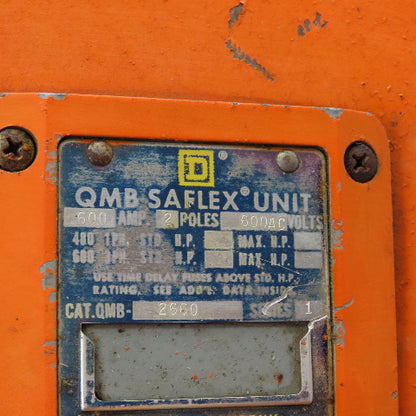 Square D QMB-2660 600A QMB Saflex Unit 2-Pole 600VAC (400A Fuses)