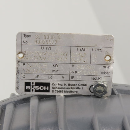 Busch SE 0300 C Side Channel Regenerative Blower (NO MOTOR 2.2kW)
