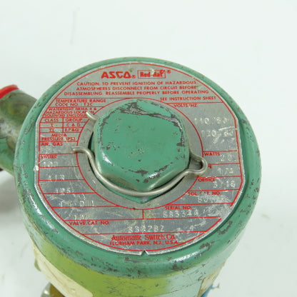 Asco 8342B2 1/4" 125PSI 3-Way Solenoid Valve Air Gas Water Oil 120V Coil