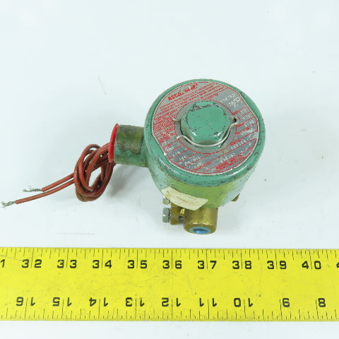 Asco 8342B2 1/4" 125PSI 3-Way Solenoid Valve Air Gas Water Oil 120V Coil