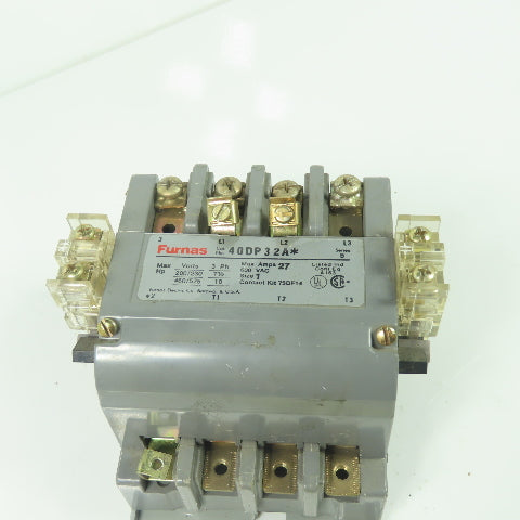 Furnas 40DP32A* Sioze 1 27A Lightning Contactor 600VAC 3Ph 110/120V Coil