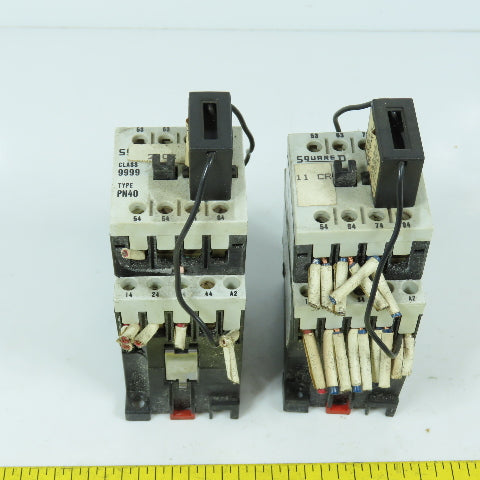 Square D PH40E 8501 Contactor Relay 20A 120V Coil W/ P1.40 Attachment Lot Of 2