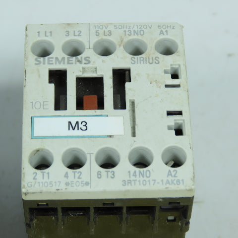 Siemens 3RT1017-1AK61 Sirius Contactor Relay 120V Coil Lot Of 3