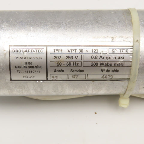 Drouard-Tec VPT30x123 Electric Actuator 123mm Stroke 17mm Rod 208-253V 50/60Hz