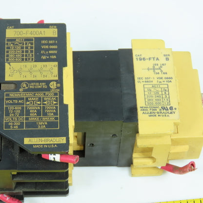 Allen Bradley 700-F400A1 Contactor Relay 196-FTA & 195-FA40 Mixed Lot Of 2