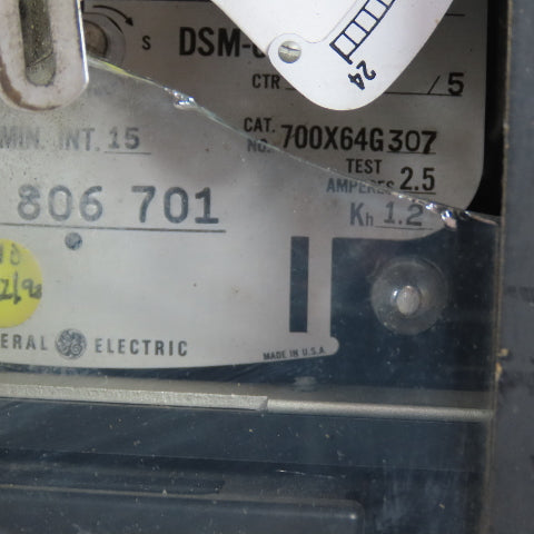 General Electric 700X64G307 Class 10 Kilowatthours Meter 120V 3PH (Broken Glass)