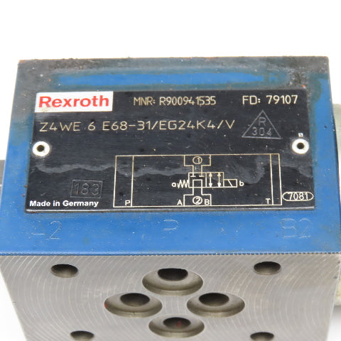 Rexroth Z4WE6 E68-31/EG24K/V R900941535 Hydraulic Solenoid Valve 24VDC Coil