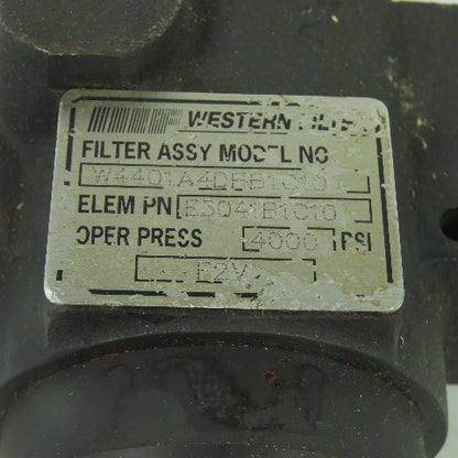 Western Filter W4401A4DHB1C10 Filter Housing Assembly 4000PSI