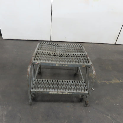Cotterman 2-Step Steel Rolling Ladder Steps 24" Wide 20" Tall