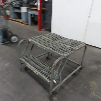 Cotterman 2-Step Steel Rolling Ladder Steps 24" Wide 20" Tall