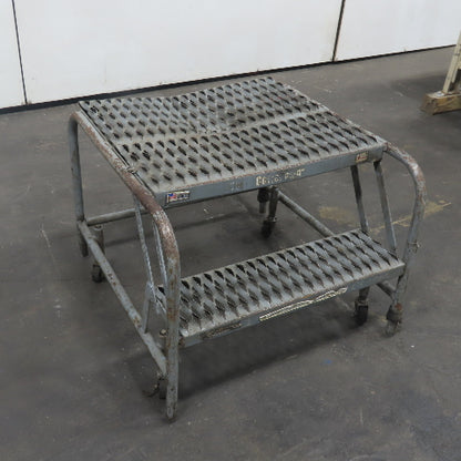 Cotterman 2-Step Steel Rolling Ladder Steps 24" Wide 20" Tall