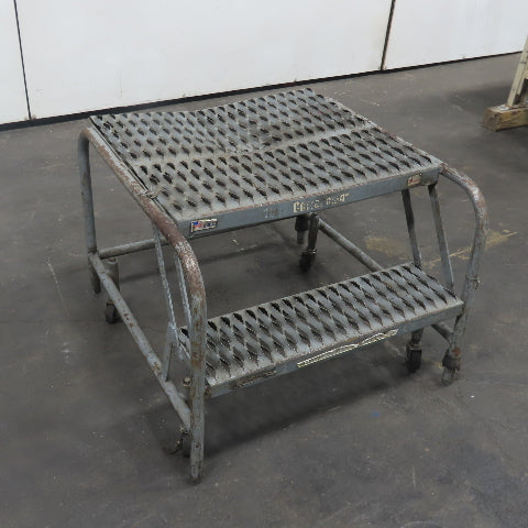 Cotterman 2-Step Steel Rolling Ladder Steps 24" Wide 20" Tall
