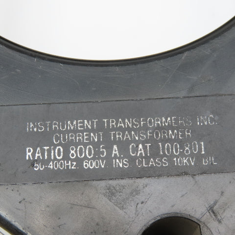 Siemens A1-TRC-ROC-004 100-801 800:5A Ratio Current Transformer 600V 50-400Hz
