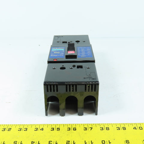 Mitsubishi NF100-CS 100A 3-Pole Circuit Breaker 600VAC W/ Covers