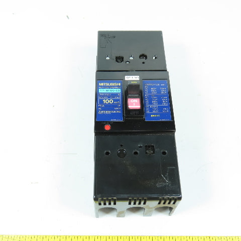 Mitsubishi NF100-CS 100A 3-Pole Circuit Breaker 600VAC W/ Covers