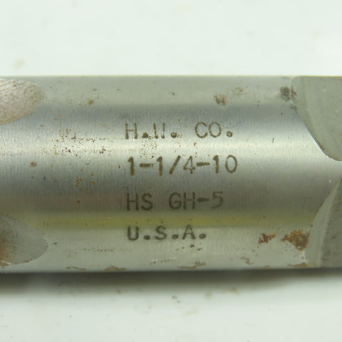 H.W. Co. 1-1/4"-10 Straight 4-Flute Taper Tap HS GH-5 5-13/16" OAL