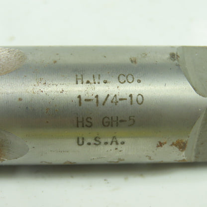 H.W. Co. 1-1/4"-10 Straight 4-Flute Taper Tap HS GH-5 5-13/16" OAL