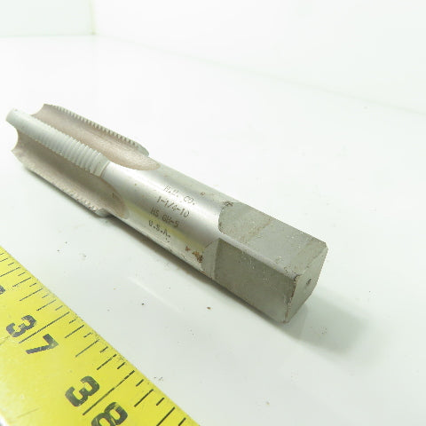 H.W. Co. 1-1/4"-10 Straight 4-Flute Taper Tap HS GH-5 5-13/16" OAL