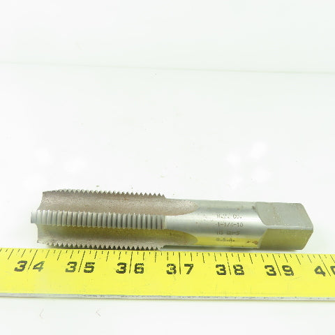 H.W. Co. 1-1/4"-10 Straight 4-Flute Taper Tap HS GH-5 5-13/16" OAL