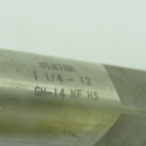 Winter 1-1/4"-12 Straight 4-Flute Taper Tap GH-14 NF HS 5-13/16" OAL