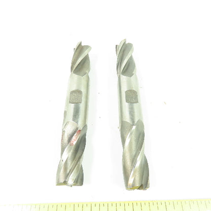 Weldon 7/8" 4-Flute Spiral Square Double Ended End Mill AA28-6 Lot Of 2