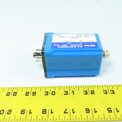 R-K Electronics ECB-115A-2X-2L-A3988 On Delay Timer Relay 115V .1-2 Sec 8-Pin