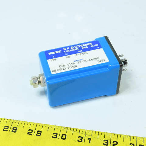 R-K Electronics ECB-115A-2X-2L-A3988 On Delay Timer Relay 115V .1-2 Sec 8-Pin