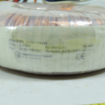 Transformator -Teknik RTR18106 70VA Current Transformer Pri 115V Sec 24/19/9V
